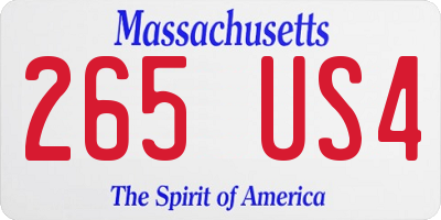 MA license plate 265US4