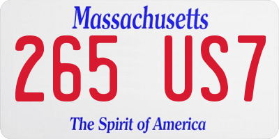 MA license plate 265US7