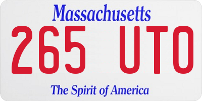 MA license plate 265UT0