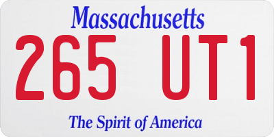 MA license plate 265UT1