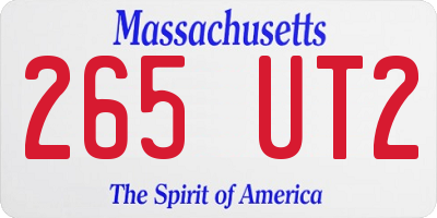 MA license plate 265UT2