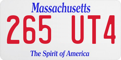 MA license plate 265UT4