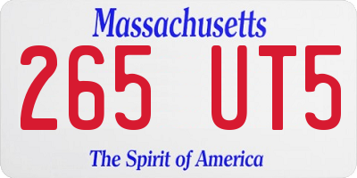 MA license plate 265UT5