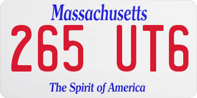 MA license plate 265UT6
