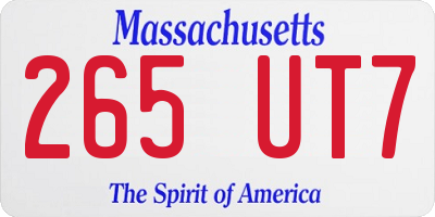 MA license plate 265UT7