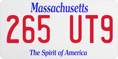 MA license plate 265UT9