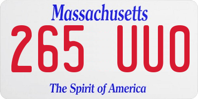 MA license plate 265UU0