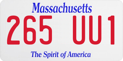 MA license plate 265UU1