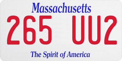MA license plate 265UU2