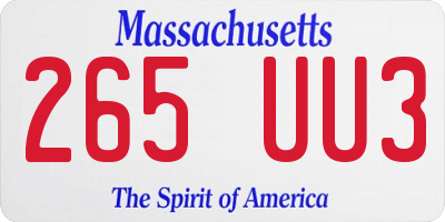 MA license plate 265UU3