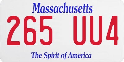 MA license plate 265UU4