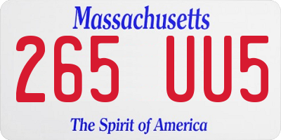 MA license plate 265UU5