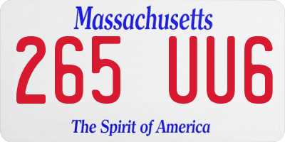 MA license plate 265UU6