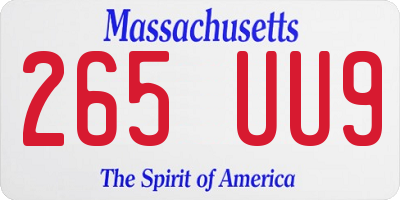 MA license plate 265UU9