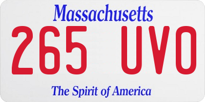 MA license plate 265UV0