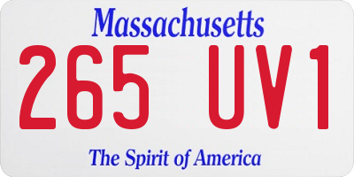 MA license plate 265UV1