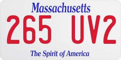 MA license plate 265UV2