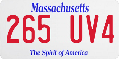 MA license plate 265UV4