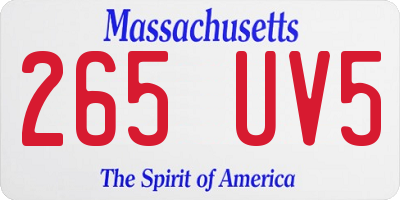 MA license plate 265UV5