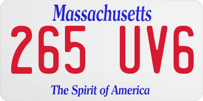 MA license plate 265UV6