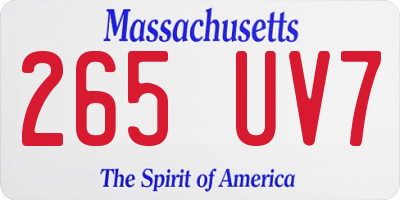 MA license plate 265UV7