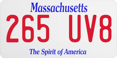 MA license plate 265UV8