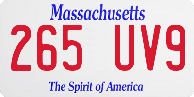 MA license plate 265UV9