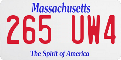MA license plate 265UW4