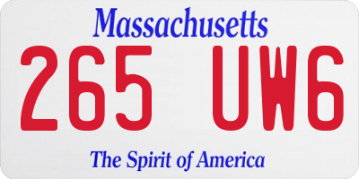 MA license plate 265UW6