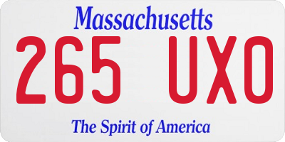 MA license plate 265UX0