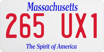 MA license plate 265UX1