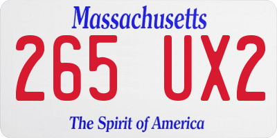MA license plate 265UX2
