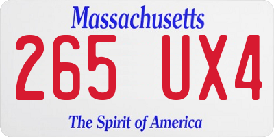 MA license plate 265UX4