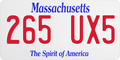 MA license plate 265UX5
