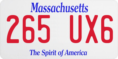 MA license plate 265UX6