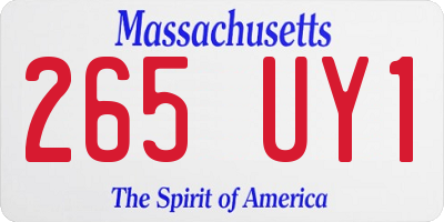 MA license plate 265UY1
