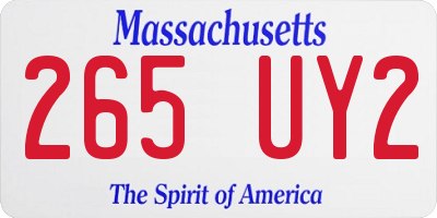 MA license plate 265UY2