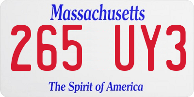 MA license plate 265UY3