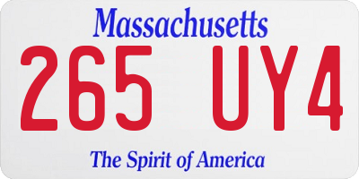 MA license plate 265UY4