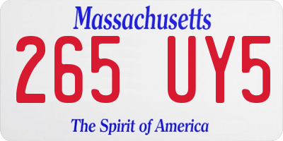 MA license plate 265UY5