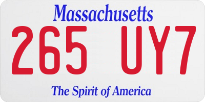 MA license plate 265UY7