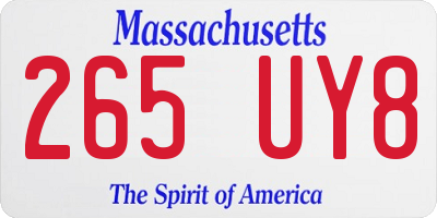 MA license plate 265UY8