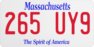 MA license plate 265UY9