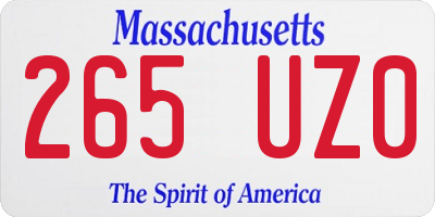 MA license plate 265UZ0