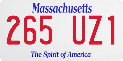 MA license plate 265UZ1