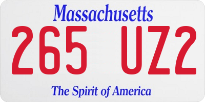 MA license plate 265UZ2