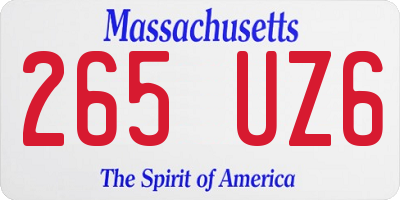 MA license plate 265UZ6