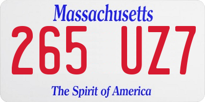 MA license plate 265UZ7