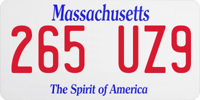 MA license plate 265UZ9