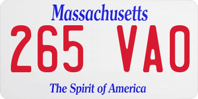 MA license plate 265VA0